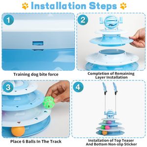 CHUUYU игрушка для домашних животных игрушка для кошек интерактивная игрушка для домашних животных киска котенок интерактивный шар-головоломка с 2 кошками - Product Image 6