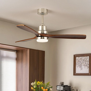 Ventilador de techo de madera maciza de estilo vintage con 3 aspas, motor de cobre, regulación gradual de la intensidad para sala de estar y comedor - Product Image 2