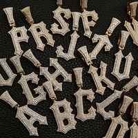 ODM OEM personnalisé Hip Hop bijoux S pendentifs à breloque A-Z Alphabet 925 argent Moissanite lettre pendentif