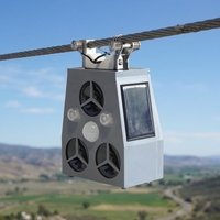 Répulsif d'Oiseaux Solaire avec 3 Haut-parleurs et Lumière LED, Détecteur de Mouvement pour Verger, Vignoble et Jardin