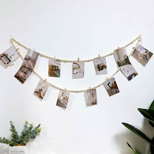 รายเดือนบัตรภาพทารกเหตุการณ์สำคัญแสดงพวงมาลัยลูกปัดไม้สำหรับของขวัญที่ทำจากไม้สำหรับอาบน้ำเด็ก - Product Image 1