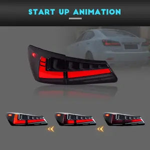 HCMOTIONZ Start UP Animation DRL IS350 ISF Rear Lamps Assembly 2006-2013 LED Tail Lights For Lexus IS250