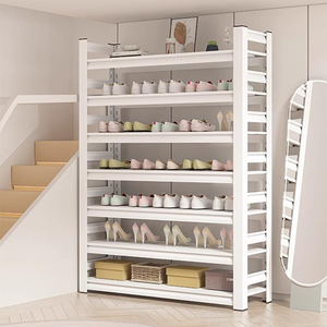 Étagère à chaussures moderne en acier <span class=keywords><strong>convertible</strong></span>, étagère en métal réglable pour le salon, la salle à manger, l'entrée, rangement - Product Image 2