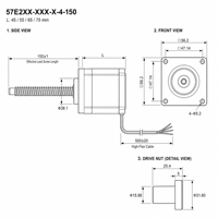 Moteur pas à pas hybride NEMA23 57 avec vis de guidage, actionneur linéaire 2 phases 2.1V, marque DKC, arbre de 8mm pour automatisation de machines CNC