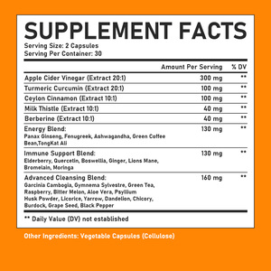 Suplemento alimenticio en cápsulas de vinagre de sidra de manzana, 60 unidades, suplemento dietético para el apoyo digestivo y el control de la forma corporal - Product Image 2