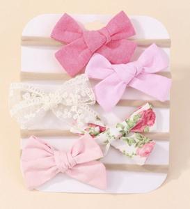 Avrupa Amerikan Bebek Şifon Kumaş Dantel Süslemeli File Saç Bandı Seti Bebek Fiyonklu Saç Bandı Yumuşak Dikişsiz El Yapımı Sevimli Prenses Hediyesi - Product Image 6