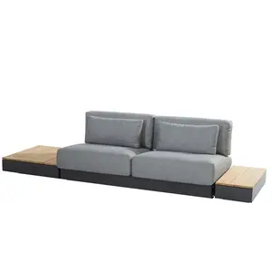 Modular Outdoor Sofa Modern Dark Grey Couch L Shaped Patio Sofa Hotel Outdoor Furniture Sets Modular Metal Garden Aluminium Sofa