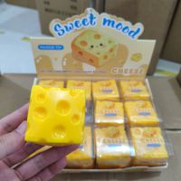 Jouet anti-stress en forme de cube de fromage, sonore et moelleux, jouet fantaisie à presser pour enfants, vente en gros