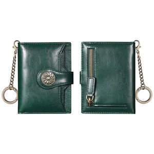 Prix de gros d'usine mignon portefeuille femmes personnalisé en cuir vert <span class=keywords><strong>Ridge</strong></span> portefeuille pour les femmes - Product Image 2