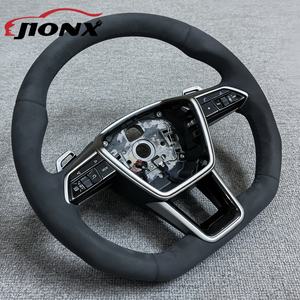 Volant de voiture pour <span class=keywords><strong>Audi</strong></span> Q3 Q5 Q8 SQ8 A3 A4 B9 A5 B8 A6 C7 A7 S3 S4 RS3 RS5 RS7 RS6 C8 Volant en Alcantara - Product Image 1