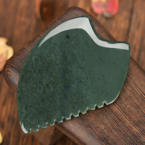 Outils de massage facial en jade néphrite, planche de guasha en jade faite à la main, outils de thérapie d'<span class=keywords><strong>acupuncture</strong></span> SPA, outils de guasha en jade Hetian <span class=keywords><strong>pour</strong></span> <span class=keywords><strong>le</strong></span> <span class=keywords><strong>visage</strong></span> - Product Image 4