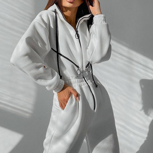 <span class=keywords><strong>Tuta</strong></span> da donna <span class=keywords><strong>con</strong></span> cappuccio e zip, <span class=keywords><strong>vita</strong></span> elasticizzata, gamba affusolata, vestibilità oversize, stile streetwear - Product Image 5