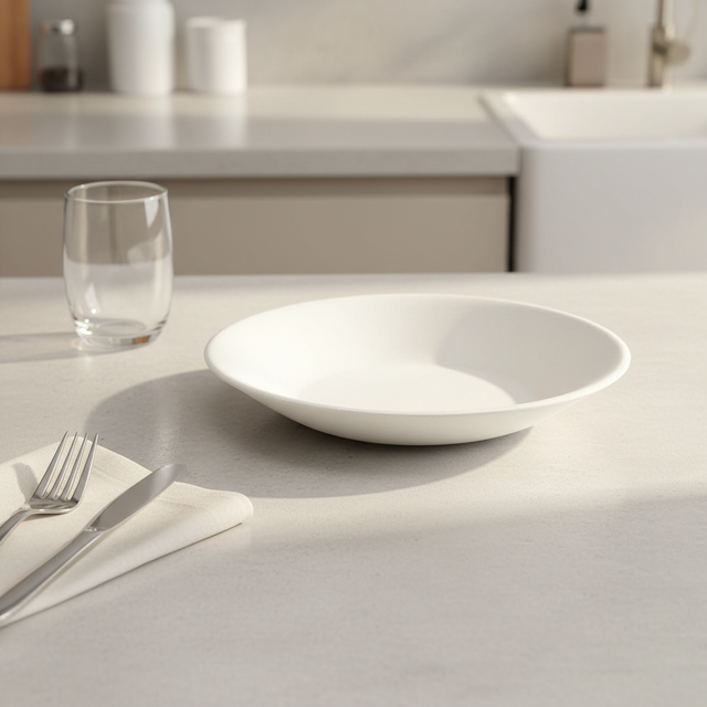 Eco-Friendly White Opal Glass Material Dinner Plate for Kitchen Use