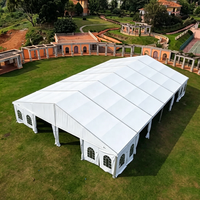 Tente de réception à ossature aluminium grande portée, PVC ignifuge robuste 850g pour mariages, événements, expositions et stockage