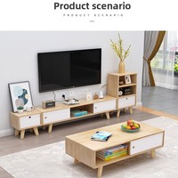 Ensemble de table basse moderne en bois massif de style européen, écologique et personnalisable, pour les petits espaces de vie