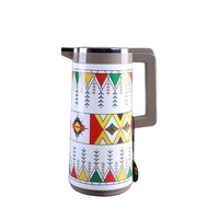Coffret Cadeau de Théière et Carafe Dallah en Métal avec Doublure en Verre Arabe, Style Turc, pour Café et Thé