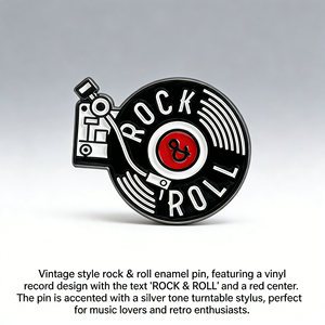 Broche <span class=keywords><strong>de</strong></span> Moda con Diseño <span class=keywords><strong>de</strong></span> Discos <span class=keywords><strong>de</strong></span> Vinilo Vintage en Blanco y Negro, Música <span class=keywords><strong>Rock</strong></span> <span class=keywords><strong>and</strong></span> <span class=keywords><strong>Roll</strong></span> Punk, Regalo - Product Image 4