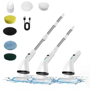 Mở Rộng Điện Quay Scrubber Không Dây Scrubber Với Dài Xử Lý Nhà Bếp Robot Sàn Scrubber Điện Rửa Bàn Chải Sạch Hơn