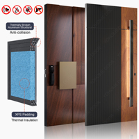 Porte d'entrée de luxe de style moderne européen pour maison, porte pivotante en aluminium, entrée d'appartement moderne, porte principale avec panneau latéral