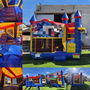 14.7ft New Leap <span class=keywords><strong>Inflatable</strong></span> Combo Thành Phố Công Viên Phim Hoạt Hình Chủ Đề Nhảy Nhà Trở Ngại Bị Trả Lại Chơi Trung Tâm Trượt - Product Image 2