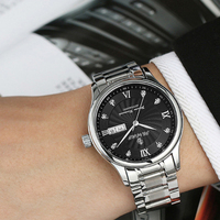 Montre mécanique automatique de luxe pour hommes CHARM SENORS, acier inoxydable, alliage, cristal, cadran de 40 mm, bracelet de 20 mm, résistante à l'eau
