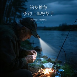 Linterna frontal recargable con sensor de ondas LED tipo C, diseño de tiburón sonriente, para pesca nocturna y camping - Product Image 2