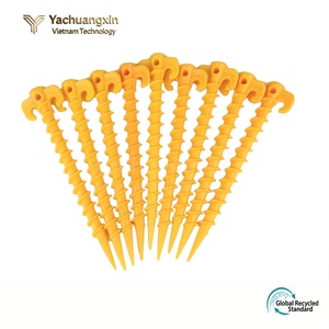 Piquets de tente jaunes en plastique de 13 pouces pour camping en extérieur, toutes saisons, usage DIY - Product Image 5