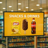 Écran LCD d'affichage numérique double face pour vitrine de magasin, haute luminosité, 2500 nits, 55 pouces