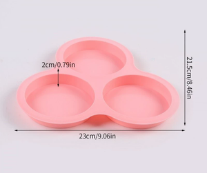 Silicone Muffin Top Chảo <span class=keywords><strong>3</strong></span> Khoang Chịu Nhiệt 450f Không Khí Nồi Chiên Trứng Chảo Cho Nướng Bánh Công Cụ Bakeware Khuôn - Product Image 4