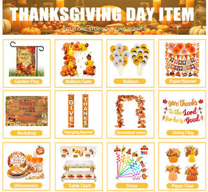 Striscione del ringraziamento felice luce a LED 10 piedi senza decorazioni per il ringraziamento illuminate da DIY decorazione all'aperto per la raccolta delle foglie d'acero - Product Image 6