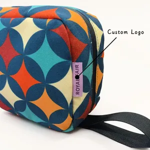 Borsa cosmetica personalizzata con stampa a colori con stampa tutta a colori borsa per il trucco borsa da viaggio da toilette con cerniera grande stampa