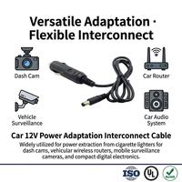 Câble d'alimentation personnalisé pour allume-cigare de voiture vers DC 5.5*2.1, UL2464 22AWG 2A, faisceau de câblage électronique automobile