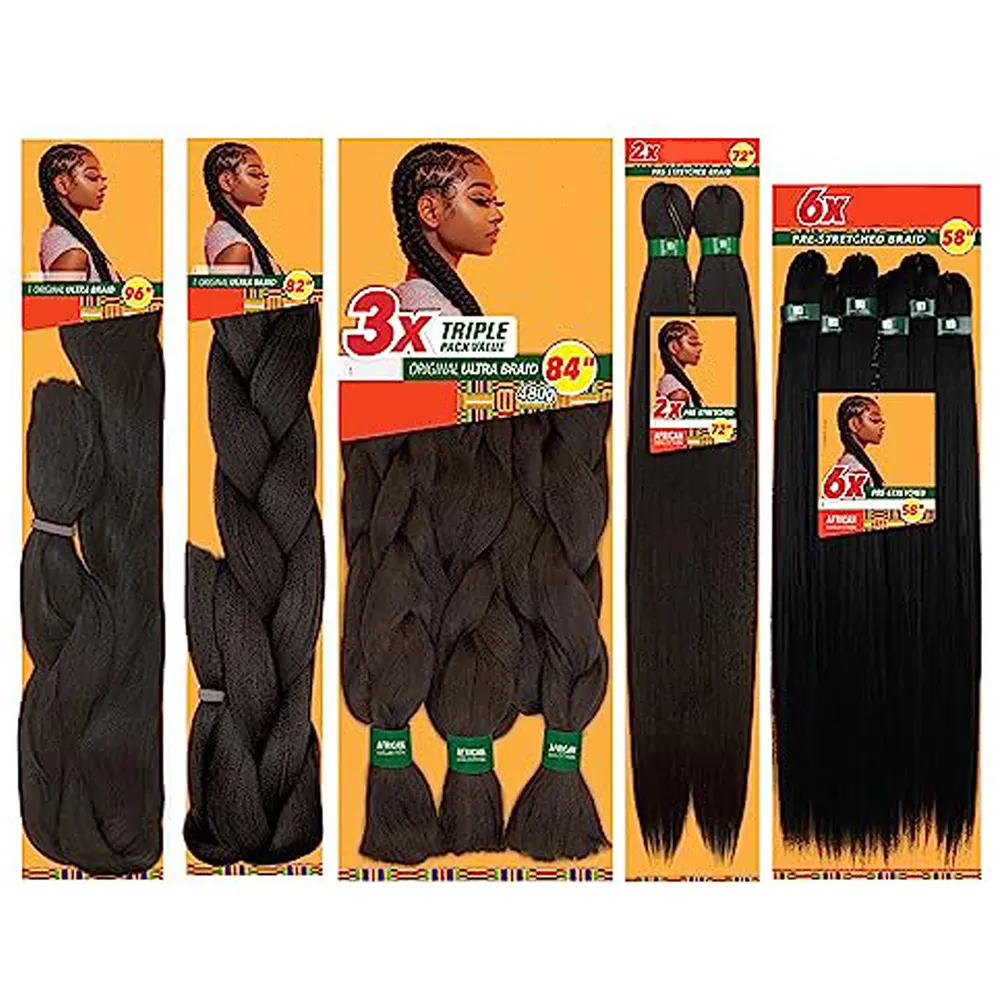 Extensions de cheveux tressées ombre 24 pouces 82 pouces, 24 pouces, beaucoup de couleurs, au prix de gros, tresses synthétiques Jumbo cheveux tressés yaki