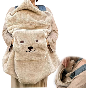 Manta para cochecito de oso bebé, pañales de invierno para exteriores cálidos, manta portabebés portátil multifuncional para recién nacidos - Product Image 1
