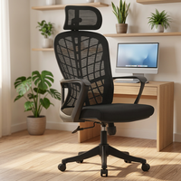 Fauteuil de bureau ergonomique moderne haut de gamme en maille avec hauteur réglable, cadre en acier inoxydable, pivotant, pour cadres