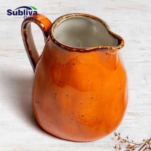 Jarra de Leche Portátil Tree Rings de 275 ml - Naranja Oscuro, Porcelana Reforzada - Product Image 2