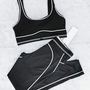 Completo Yoga <span class=keywords><strong>Donna</strong></span> 2025 Regolabile Anti-Pilates Due Pezzi Reggiseno Sportivo Set Fitness Traspirante Leggero Tinta Unita Spandex/Nylon - Product Image 2