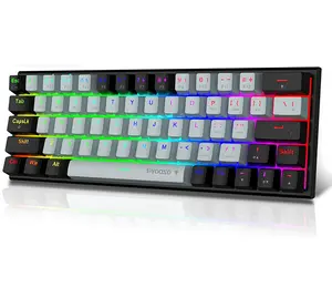 Механическая клавиатура E-yoeo 60% с горячей заменой, 2,4G BT, Портативная Беспроводная игровая клавиатура с RGB Подсветкой