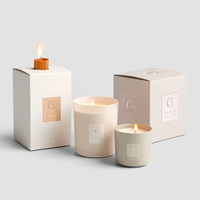 Boîtes d'emballage de bougies d'aromathérapie en céramique de Noël de luxe personnalisées tasse de bougie en verre de 1oz boîte-cadeau de bougie personnalisée