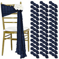 Élégantes nœuds de chaise en gaze froissée 40 cm * 275 cm pour la décoration de mariages et de fêtes