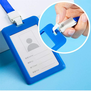 In stock hard plastic <b>ID</b> card <b>holder</b> with neck strap, badge clip, sliding cover, card <b>holder</b>, name tag, student <b>ID</b>, employee - Product Image 3