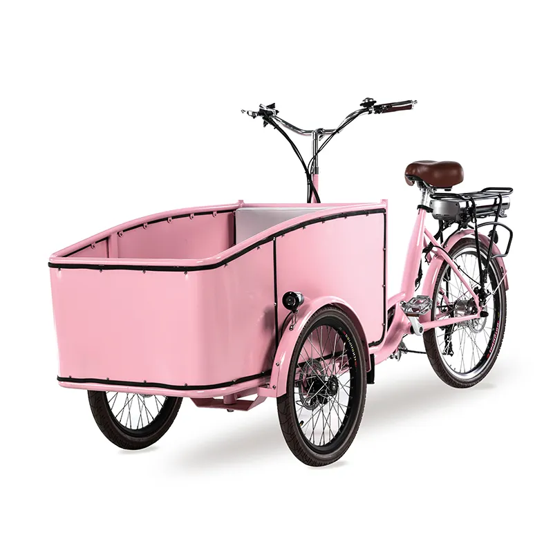 Wholesale Large Front Aluminum Box Three Wheels Heavy Duty Durable Electric Trike Family Cargo Bike