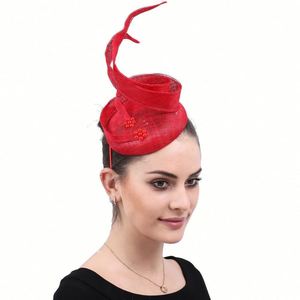 Chapeau de cérémonie en fil de chanvre à quatre couches, nouveau style, accessoires de cheveux de style européen, épingles à cheveux, fascinators pour femmes - Product Image 2