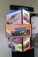 Affichage LED matriciel mécanique dynamique à 3 niveaux, rotatif sur 3 côtés, P2 P2.5 360 °   Mur vidéo cinétique, panneau publicitaire commercial