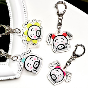 NASNAK Spot Wholesale Cartoon Creative Beard Girl Acrylic Keychain Pendant Cute <b>Funny</b> Fashion Trend Best <b>Friend</b> <b>Funny</b> <b>Gift</b> - Product Image 3