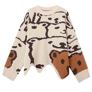 Pull en tricot ample pour femme Zhan Ya, col rond, manches longues, épaisseur moyenne, anti-boulochage, style automne-hiver - Product Image 5