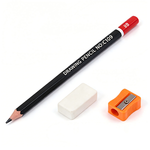 Ensemble de 30 crayons à <span class=keywords><strong>dessin</strong></span> hexagonaux avec boîte en fer, crayons de <span class=keywords><strong>dessin</strong></span> scolaire + <span class=keywords><strong>gomme</strong></span> + taille-crayon, outils de peinture artistique - Product Image 5