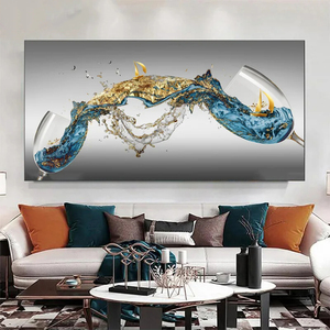 Sala da pranzo parete arte pittura decorativa <span class=keywords><strong>cucina</strong></span> decorazione <span class=keywords><strong>per</strong></span> la casa appesa pittura di vetro di vino stampa poster pittura murale - Product Image 6