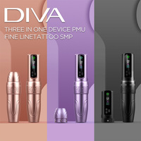 POPU Diva Draadloze PMU Tattoo Machine Verstelbare Slag 2.0-3.5mm Coreless Motor OLED Scherm RCA Type-C Permanente Make-up Pen
