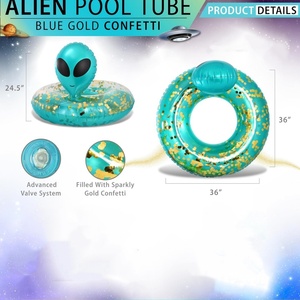 Flotador Inflable de PVC con Forma de Extraterrestre, 36*24.5 Pulgadas, Cuatro Colores, Divertido para Adultos, Fiestas en la Playa y Vacaciones - Product Image 2